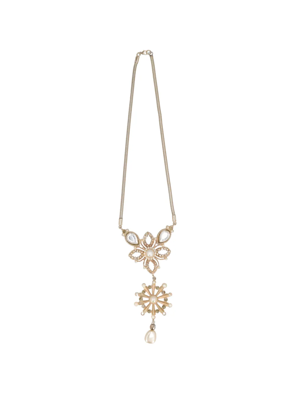 Vintage floral crystal-embellished necklace - Oro