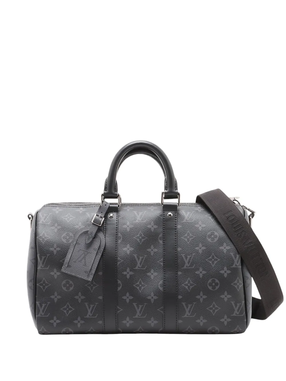 Louis Vuitton Pre-Owned 2021-2026 Monogram Eclipse Keepall Bandouliere 35 satchel - Schwarz