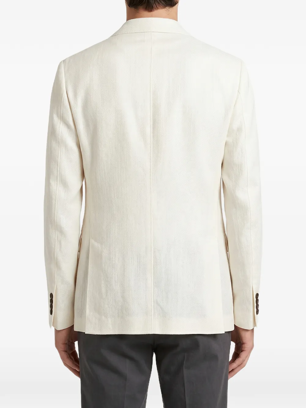 Brunello Cucinelli Blazer met gekerfde revers Beige