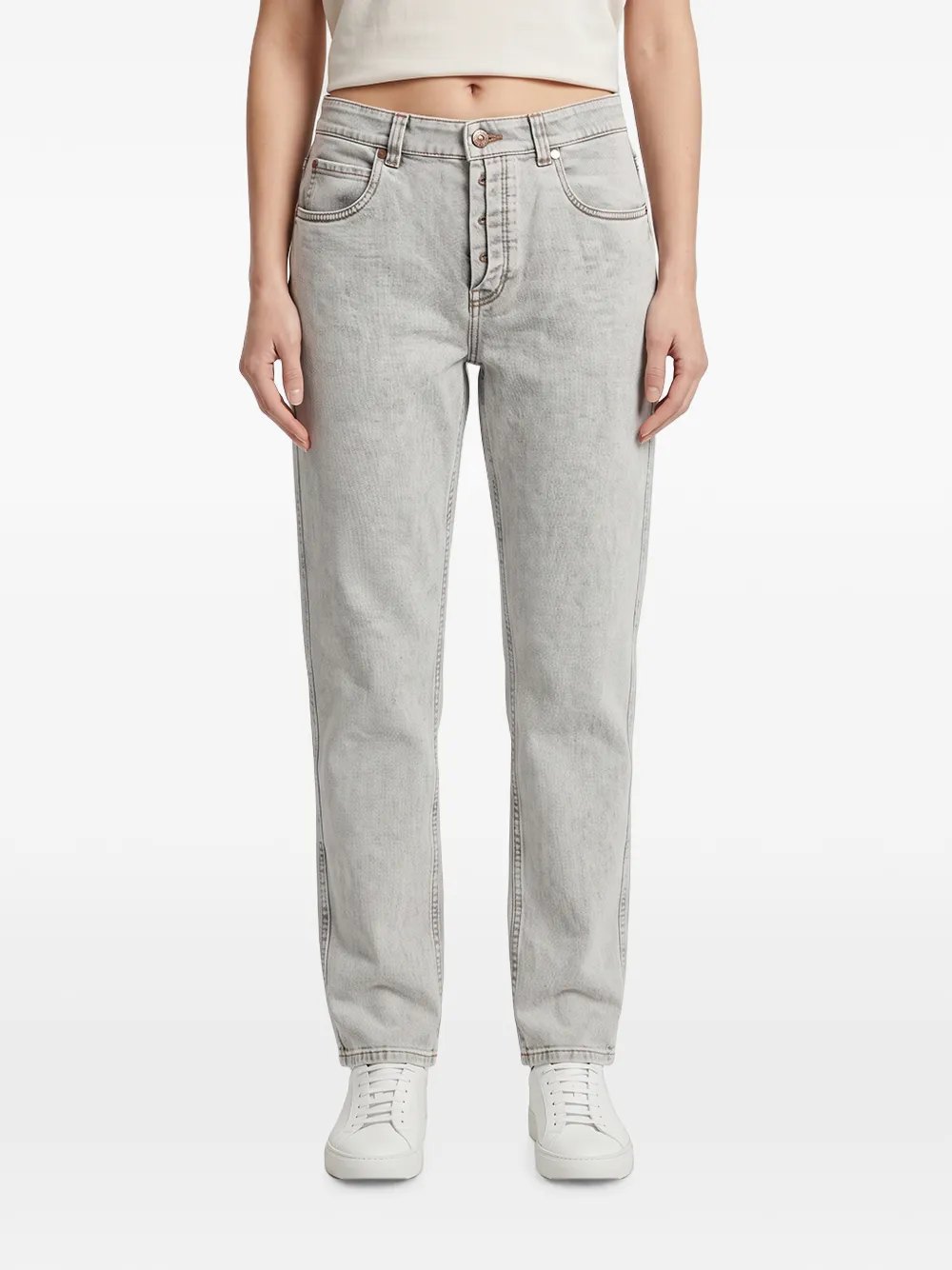 Brunello Cucinelli Gerade Jeans im Five-Pocket-Design - Grau
