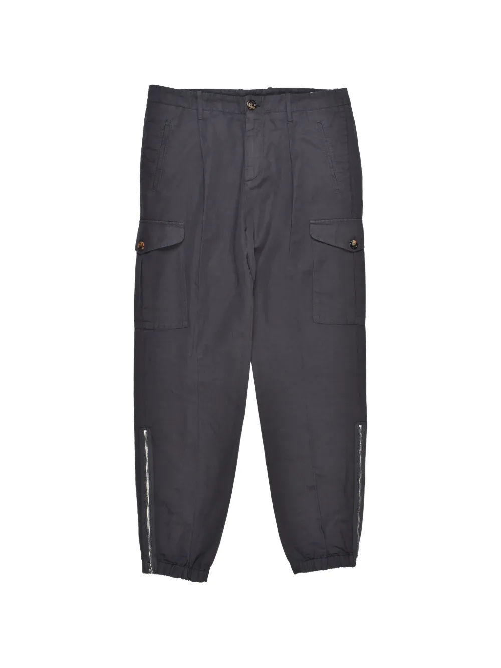 Brunello Cucinelli zip-detail cargo tapered trousers - Grey