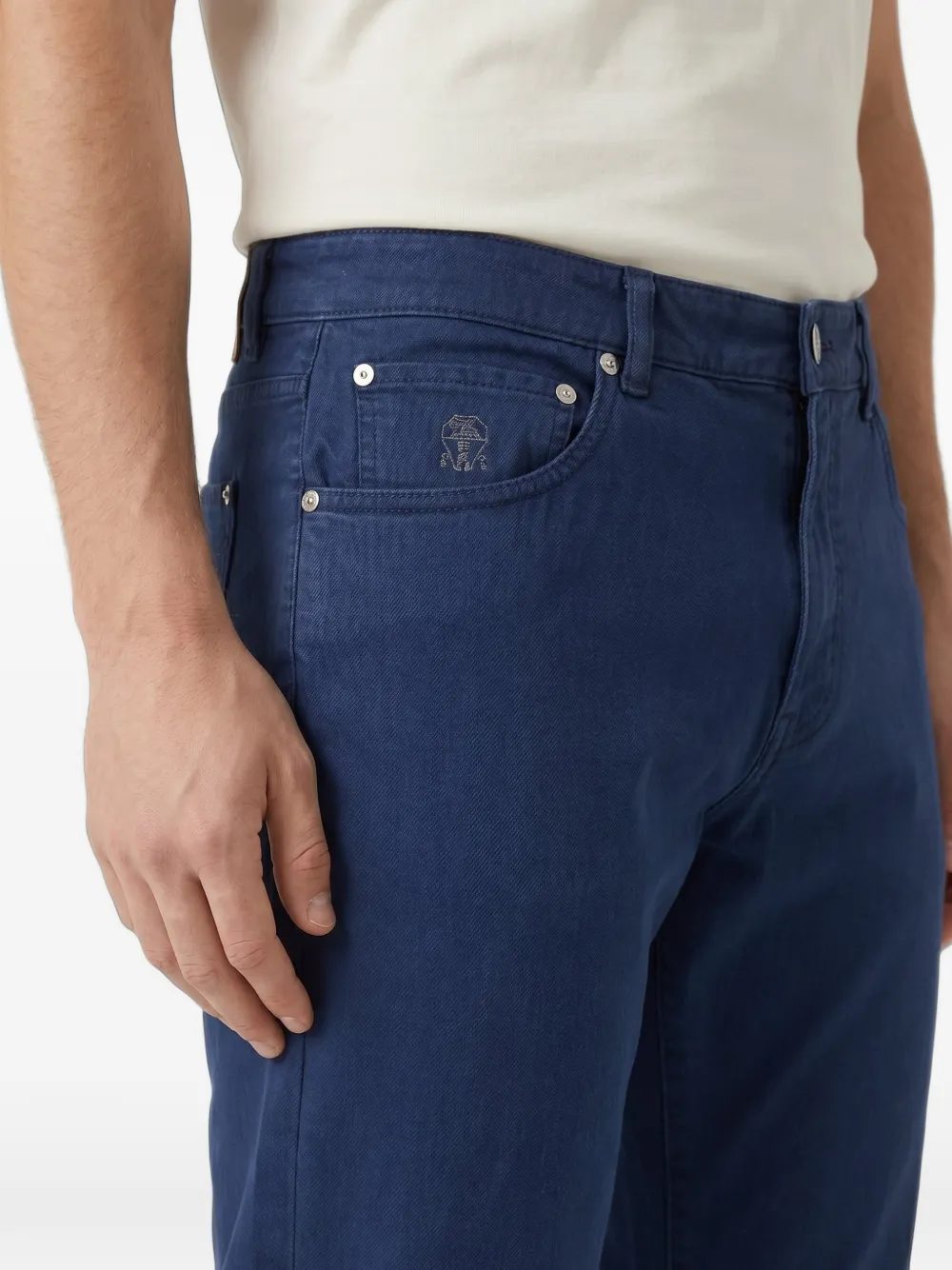 Brunello Cucinelli Straight jeans met vijf zakken Blauw