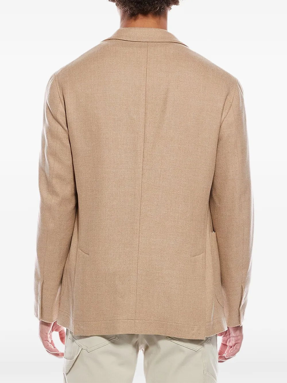 Brunello Cucinelli Blazer met enkele rij knopen en gekerfde revers Beige