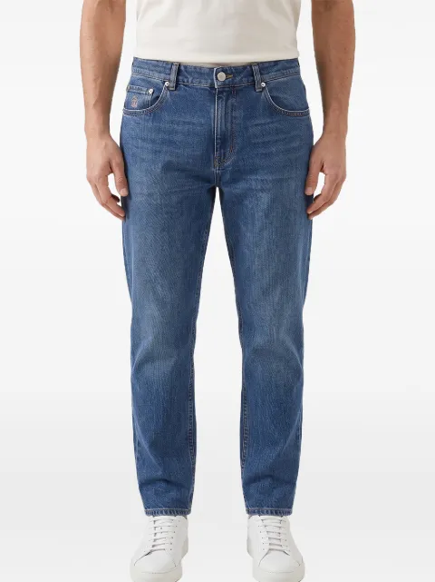 Brunello Cucinelli logo-patch straight-leg jeans