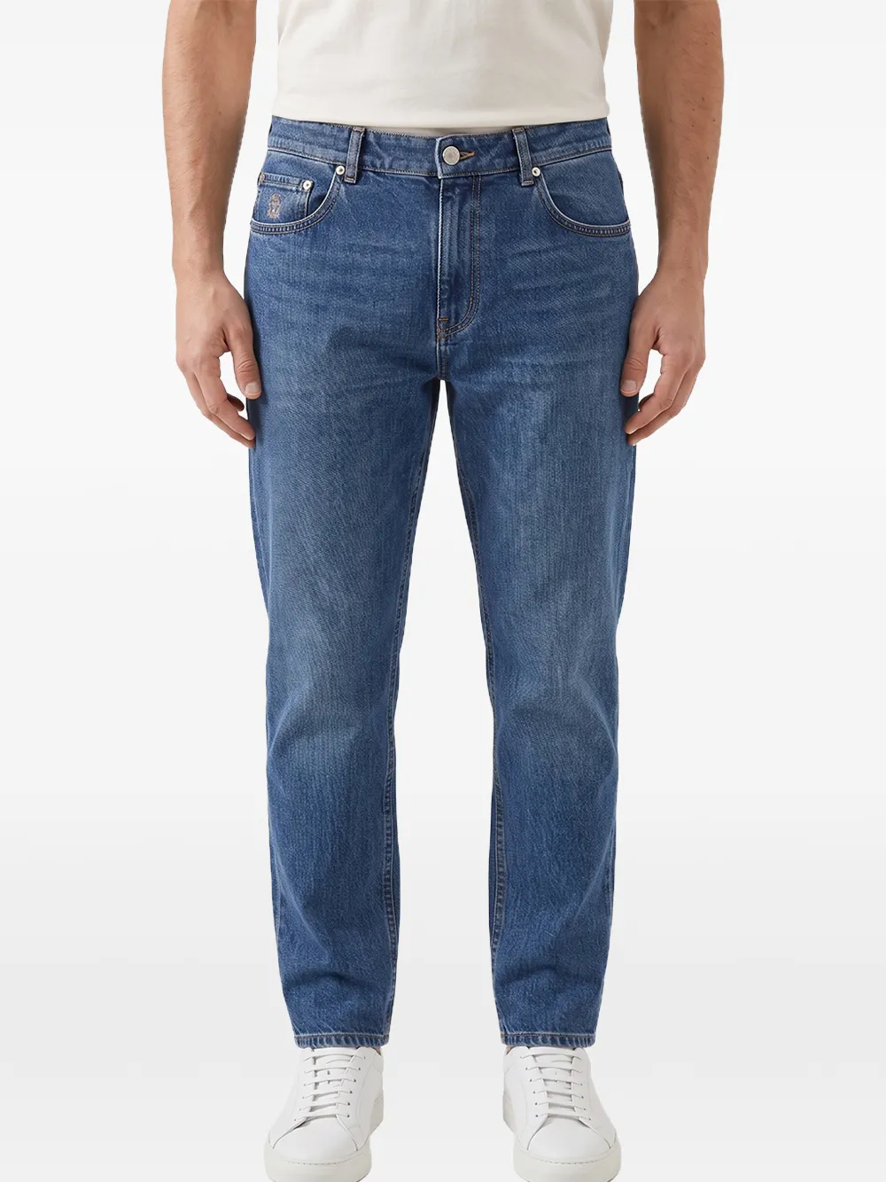 Brunello Cucinelli logo-patch straight-leg jeans · 58