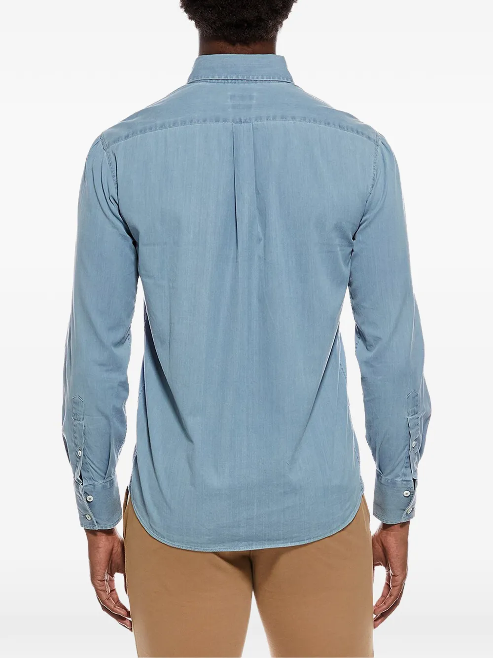Brunello Cucinelli button-fastening patch-pocket shirt Blauw