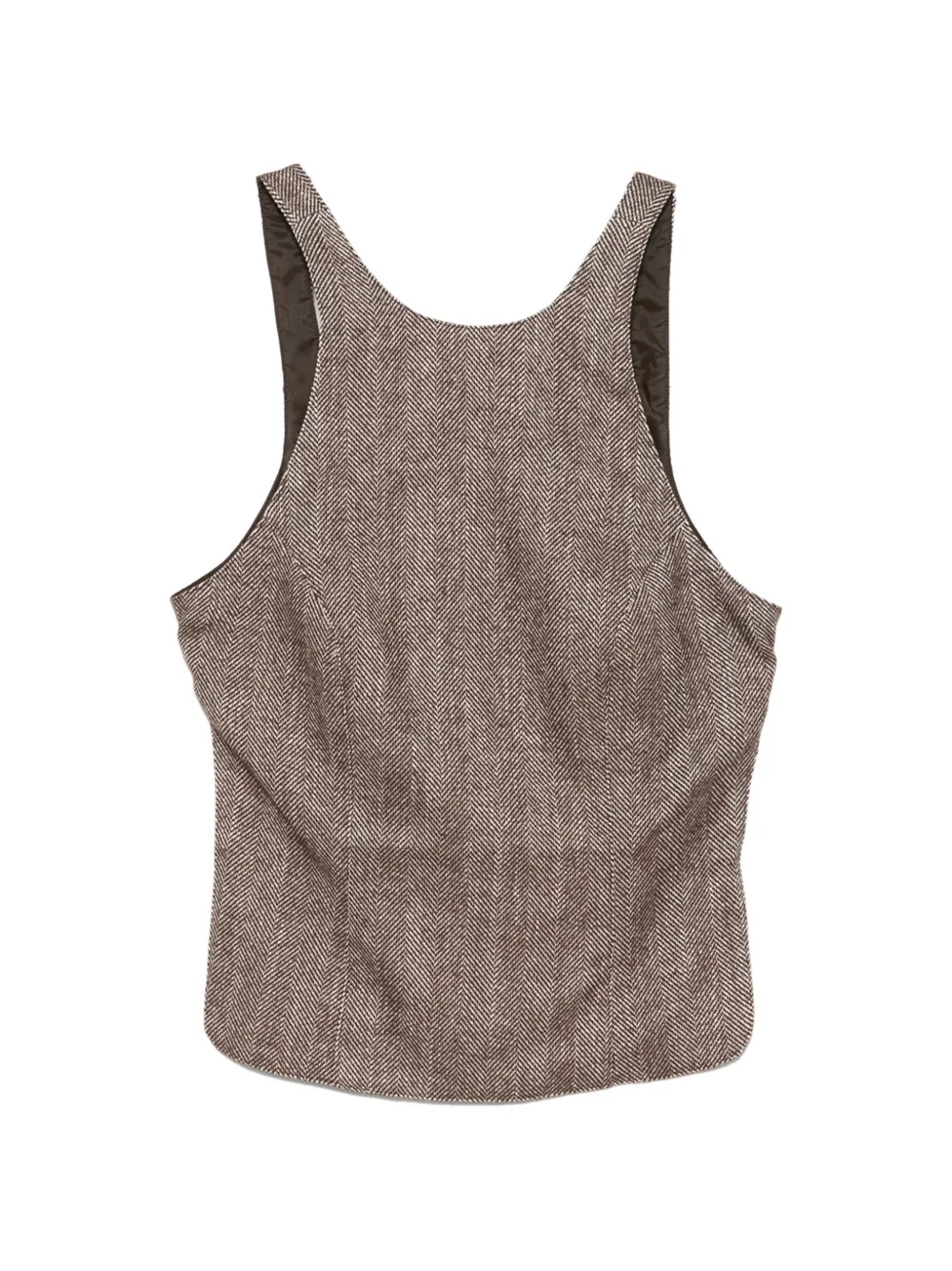ALFIE chevron backless top - Marrone