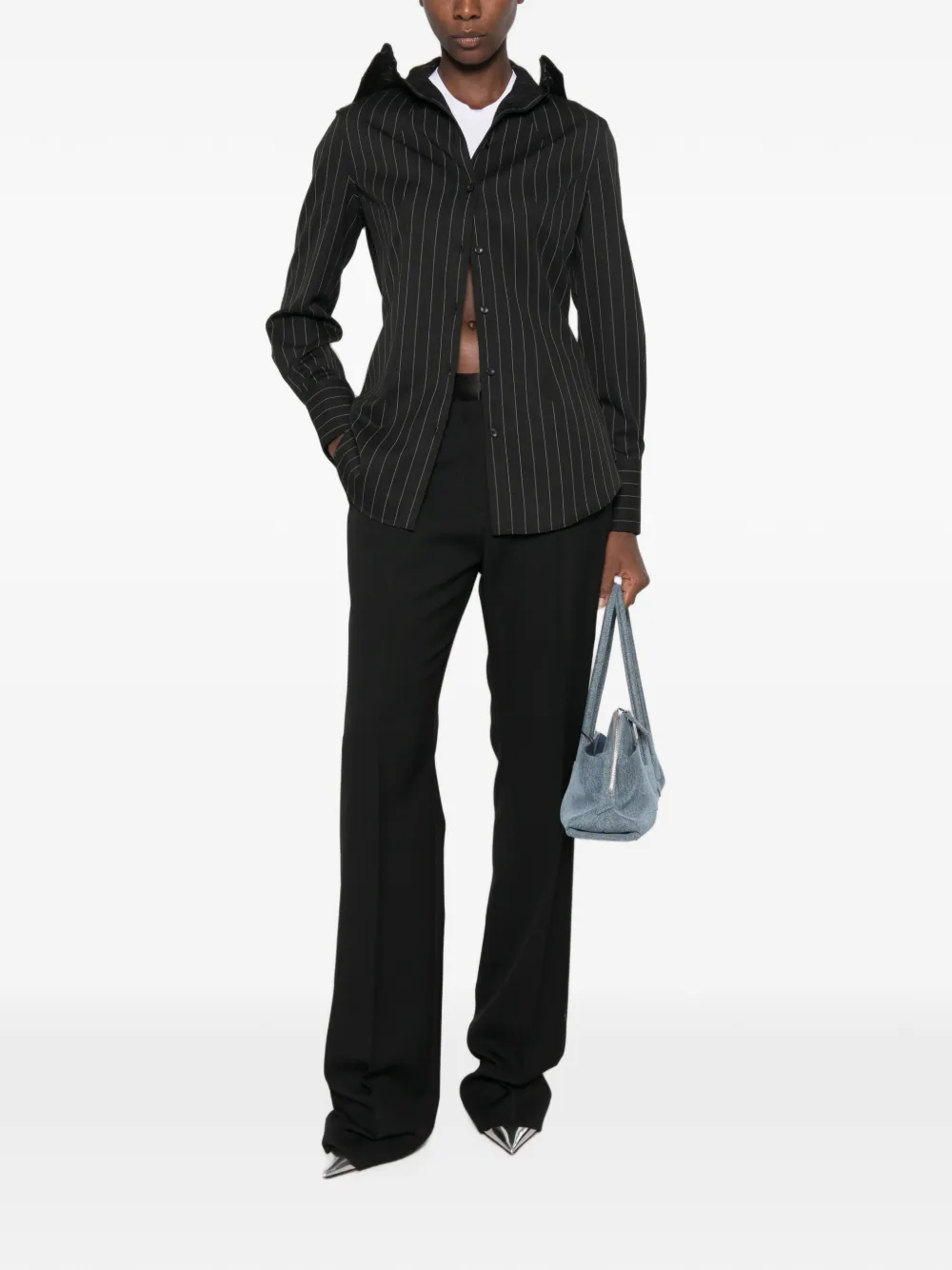 Jean Paul Gaultier The gestreepte blouse met capuchon Zwart