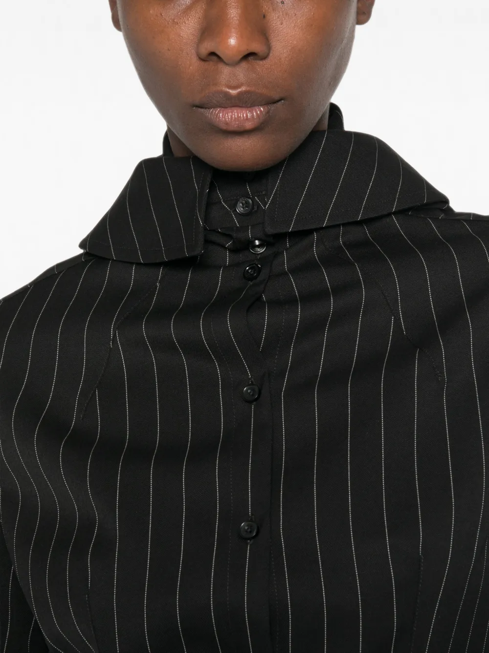 Jean Paul Gaultier The gestreepte blouse met capuchon Zwart