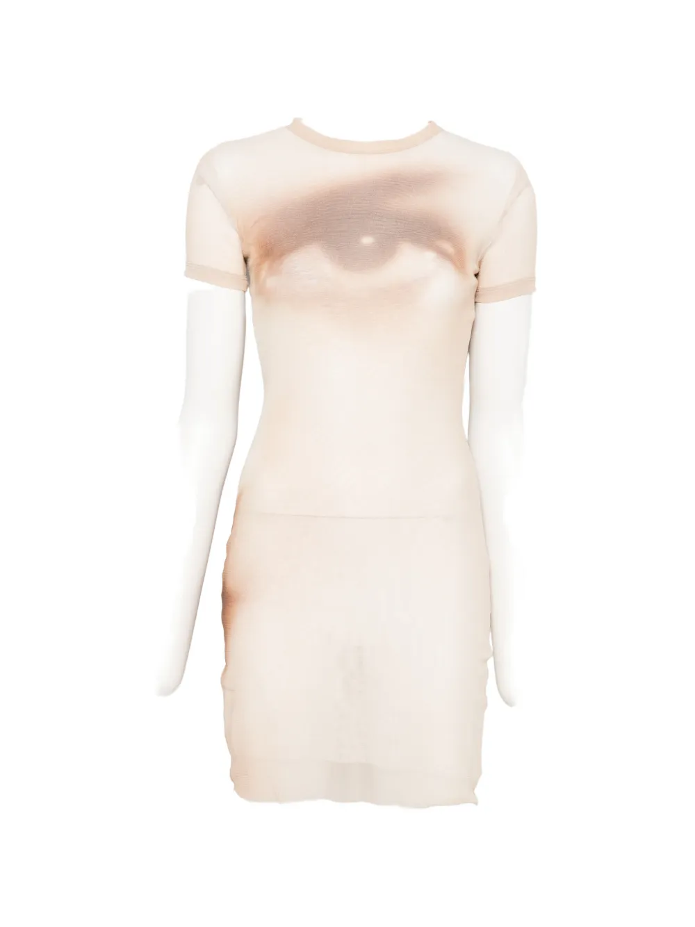 Jean Paul Gaultier short-sleeve crew neck mini dress - Toni neutri