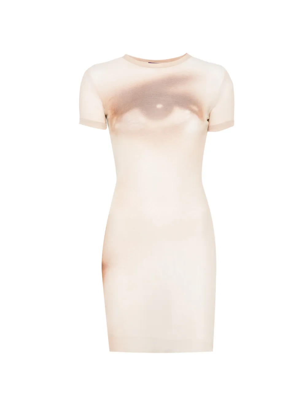 Jean Paul Gaultier short-sleeve crew neck mini dress - Toni neutri