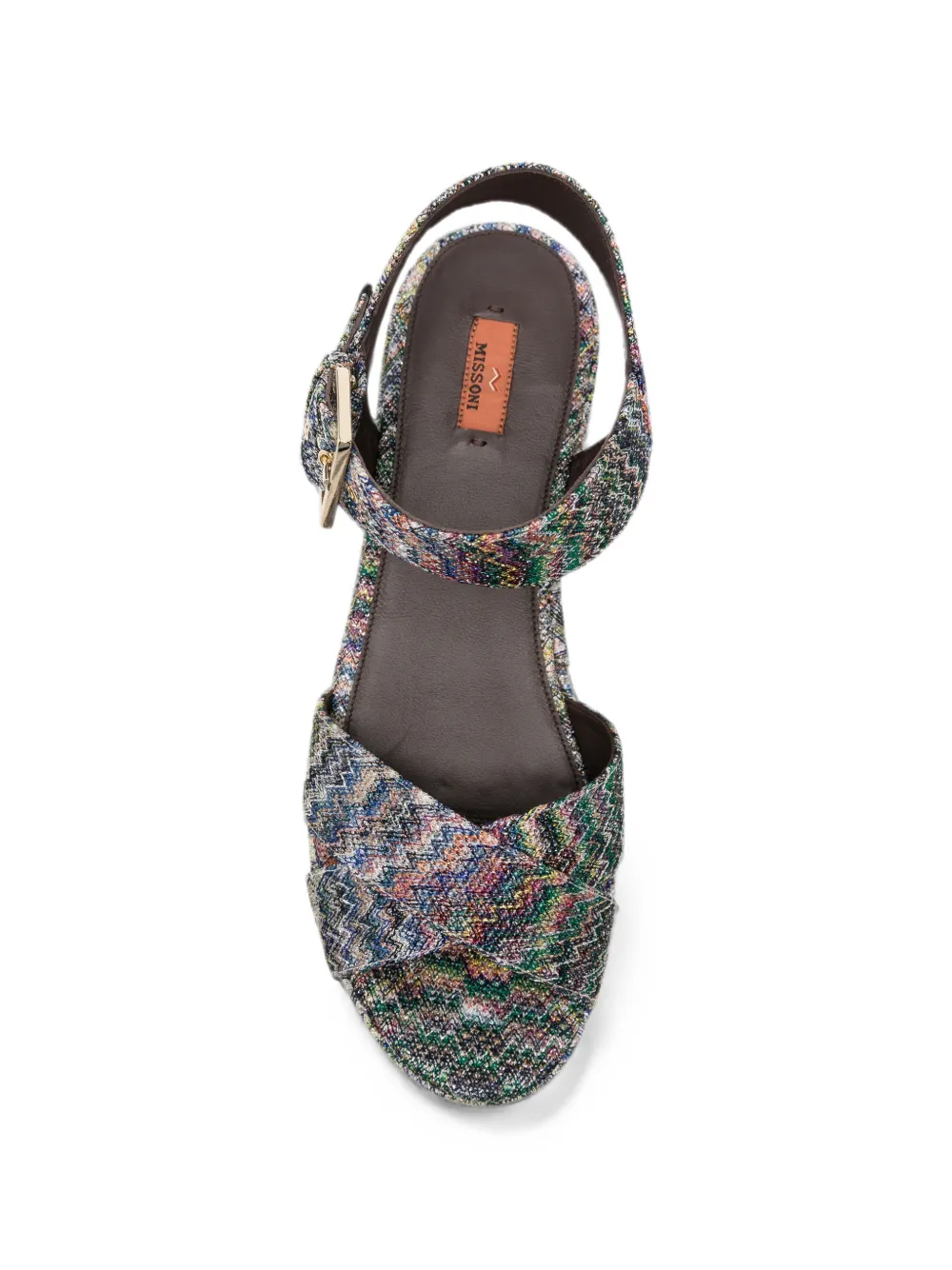 Missoni zigzag-knit platform sandals Blauw