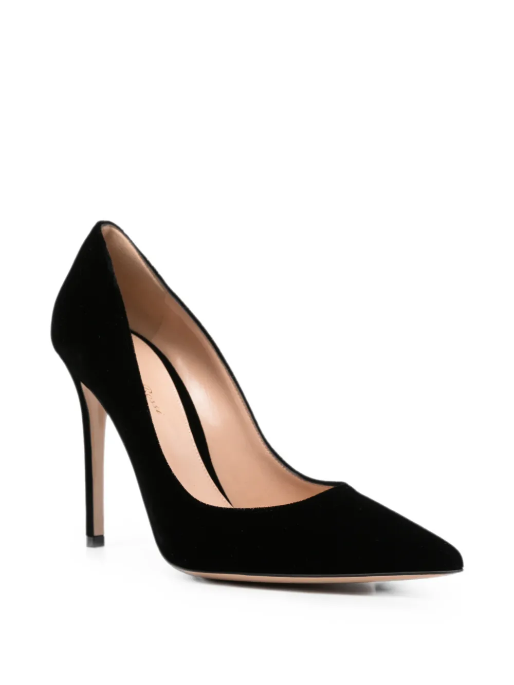 Gianvito Rossi Gianvito velvet pointed-toe heeled pumps Zwart