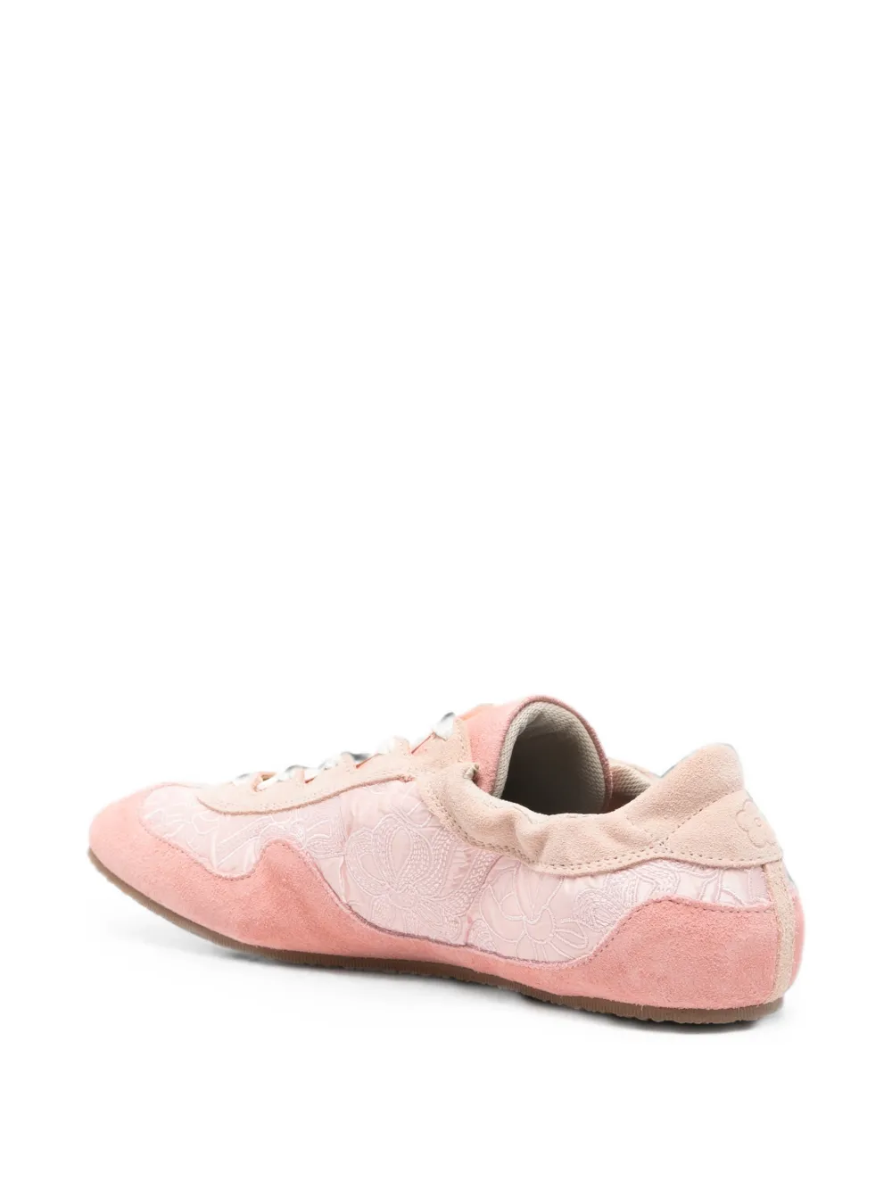 Cecilie Bahnsen Blaise Windflower-embroidered suede sneakers Roze
