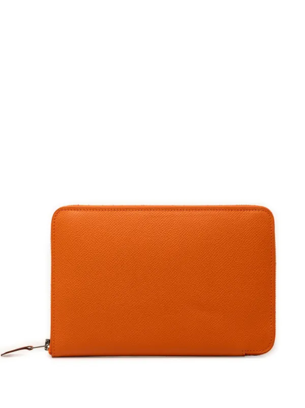 Hermès Pre-owned 2009 Epsom Azap Integral Zip Around Wallet Long Wallets in Orange