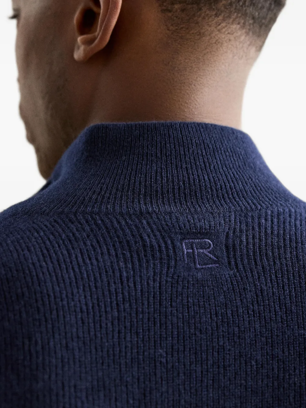 Ralph Lauren Purple Label half-zip cashmere sweater Blauw