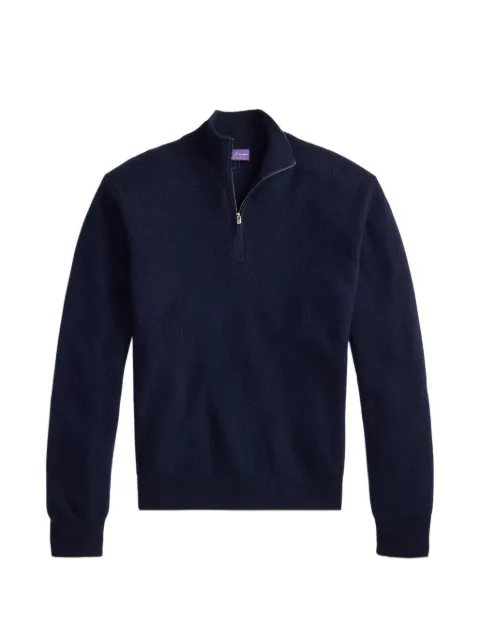 Ralph Lauren Purple Label suéter de cachemira con medio cierre