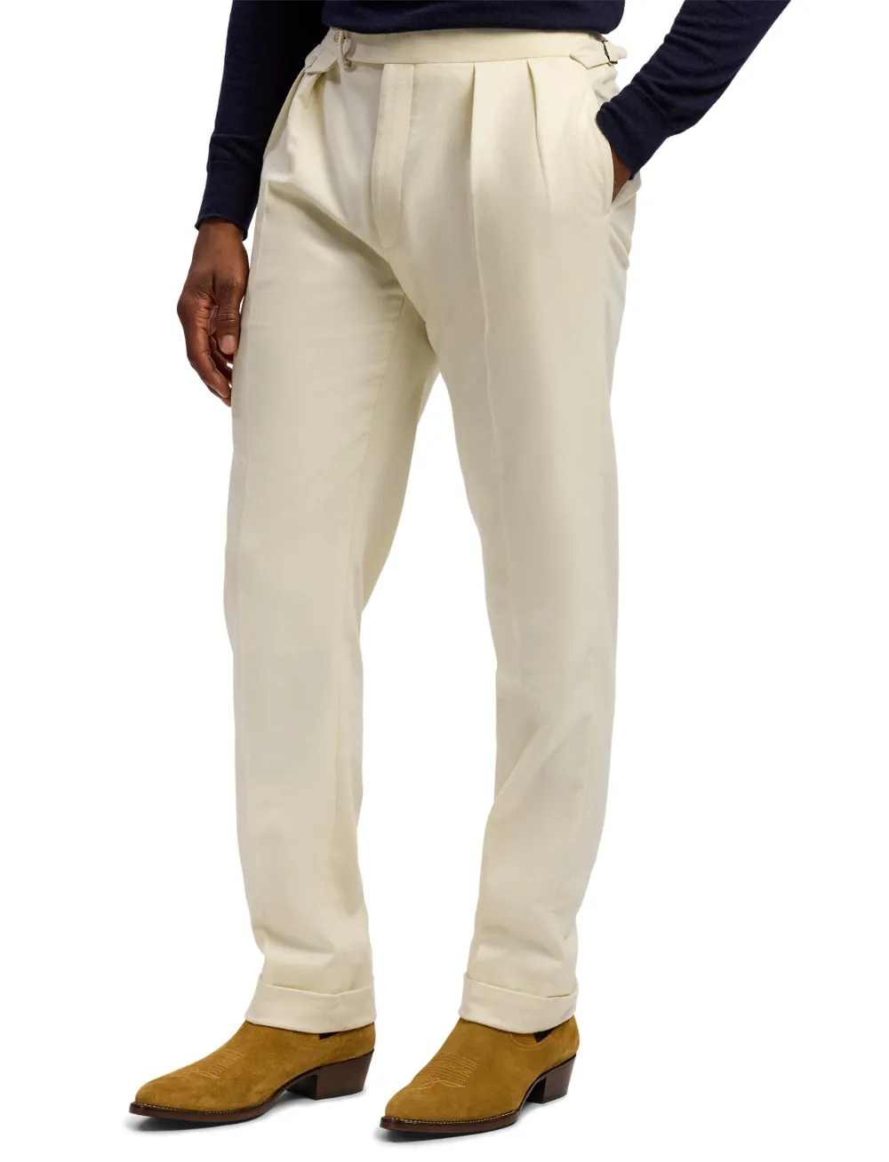 Ralph Lauren Purple Label Gregory wollen plooibroek Beige