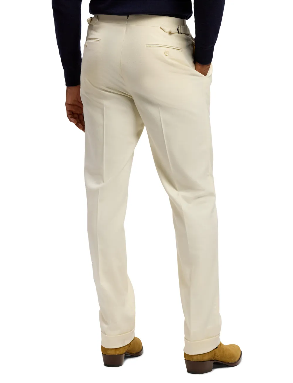 Ralph Lauren Purple Label Gregory wollen plooibroek Beige