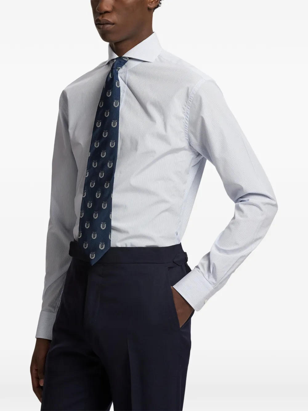 Ralph Lauren Purple Label Gestreept overhemd Blauw