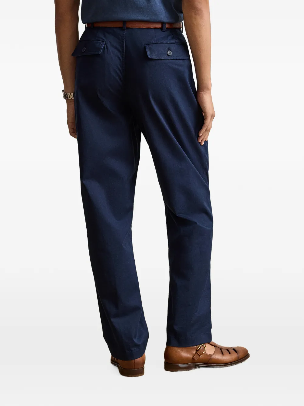 Ralph Lauren Purple Label Geplooide chino Blauw