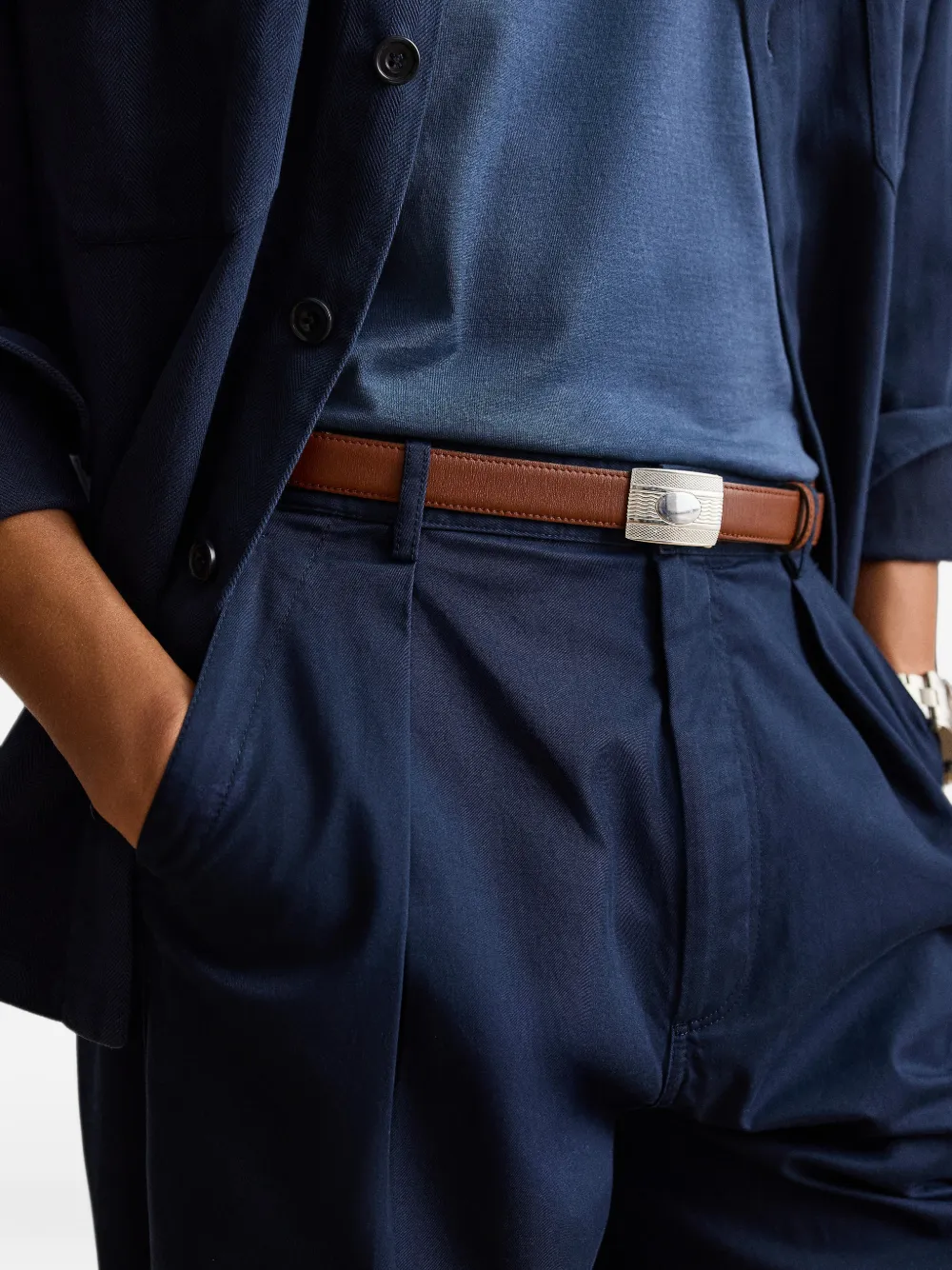 Ralph Lauren Purple Label Geplooide chino Blauw