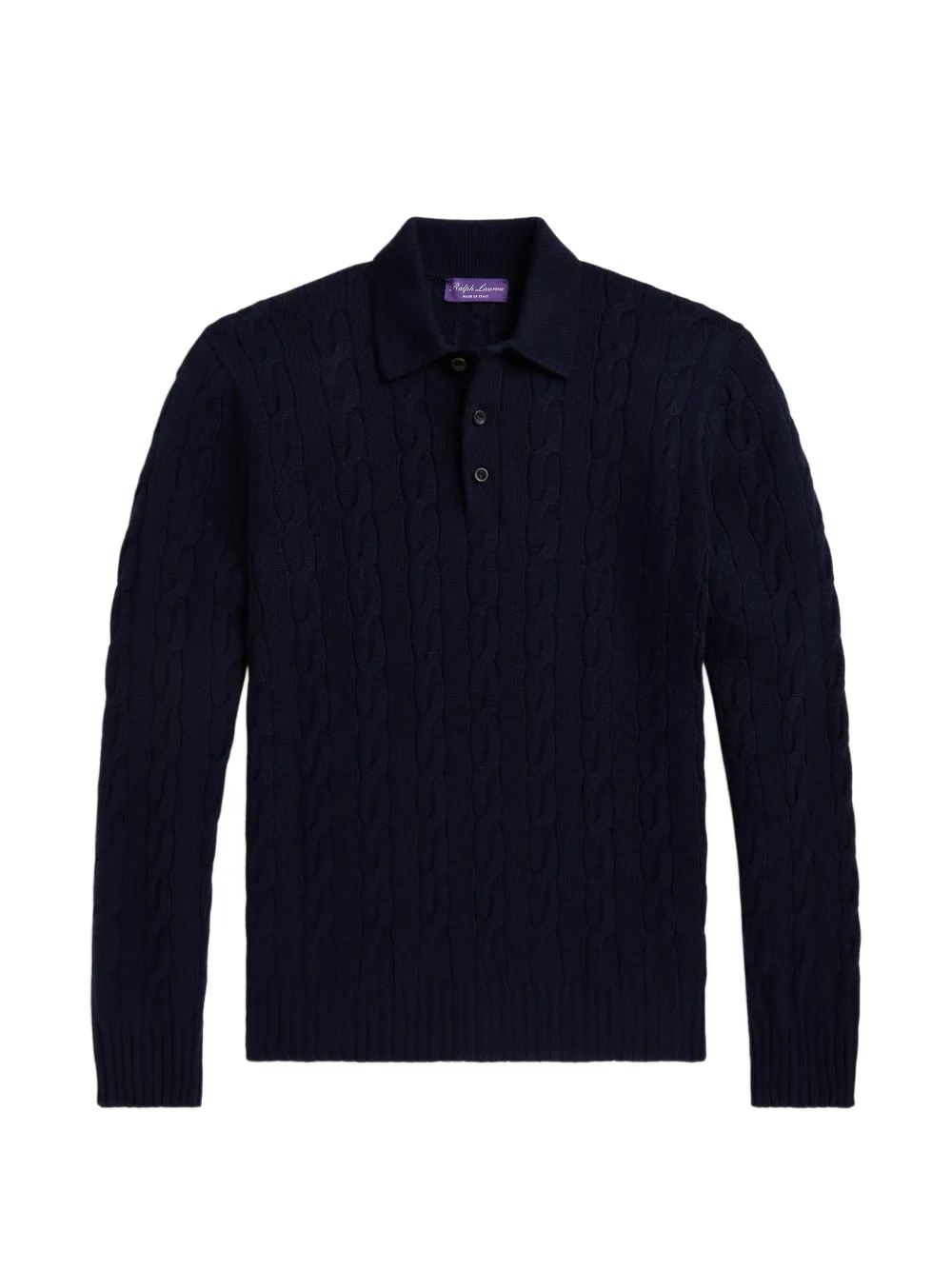 Ralph Lauren Purple Label cable-knit cashmere sweater Blauw