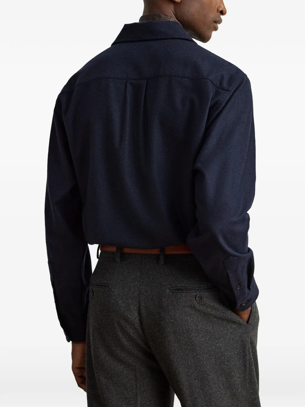 Ralph Lauren Purple Label Russel long-sleeved polo shirt Blauw