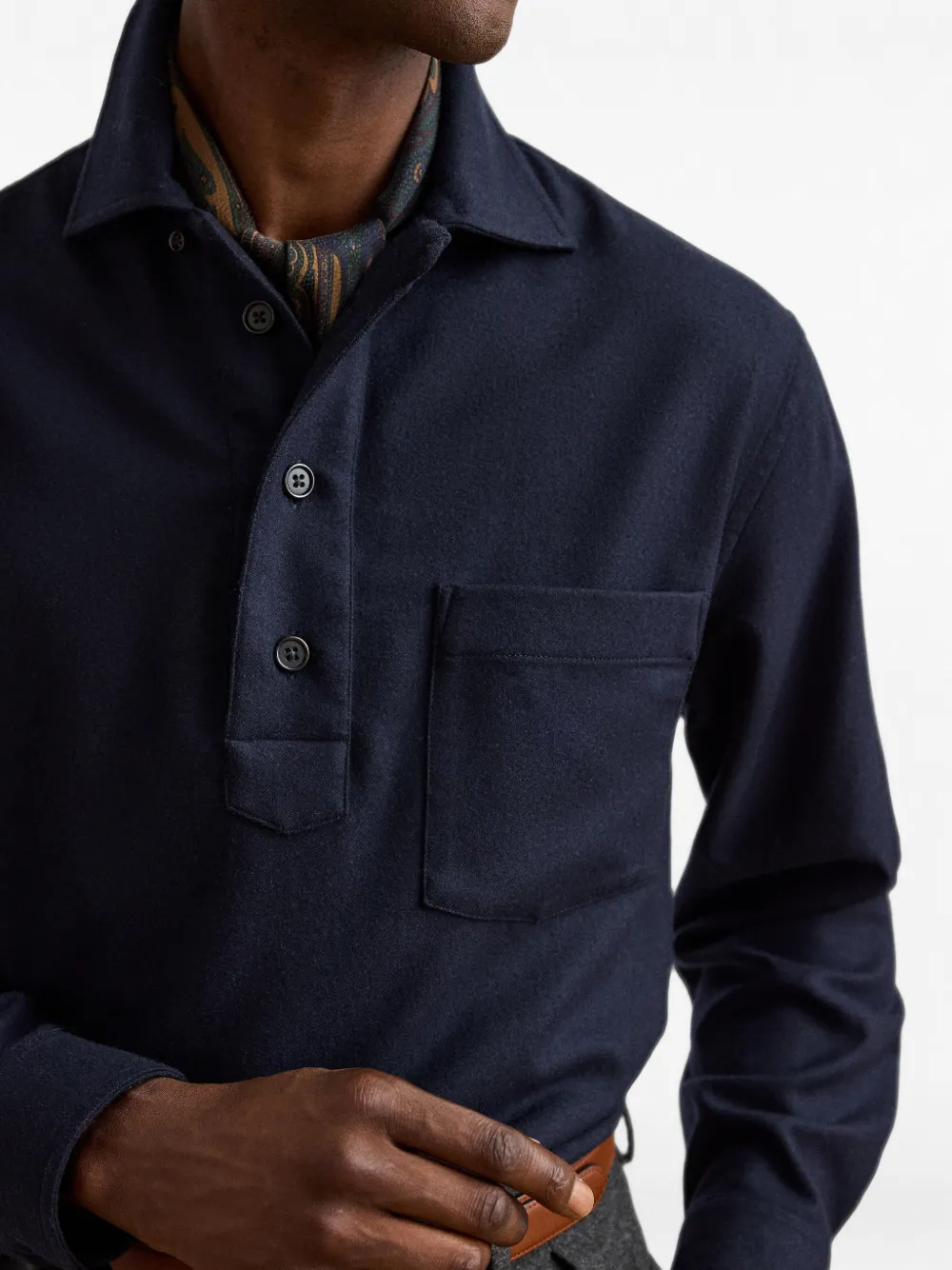 Ralph Lauren Purple Label Russel long-sleeved polo shirt Blauw