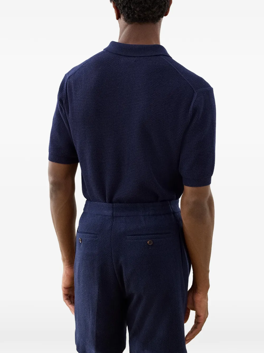Ralph Lauren Purple Label Poloshirt met stiksel Blauw