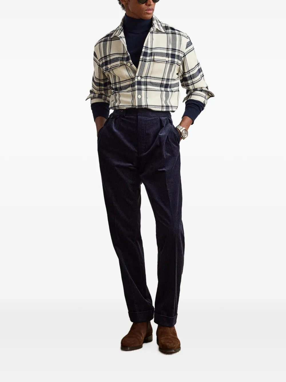 Ralph Lauren Purple Label Gregory ribfluwelen broek Blauw