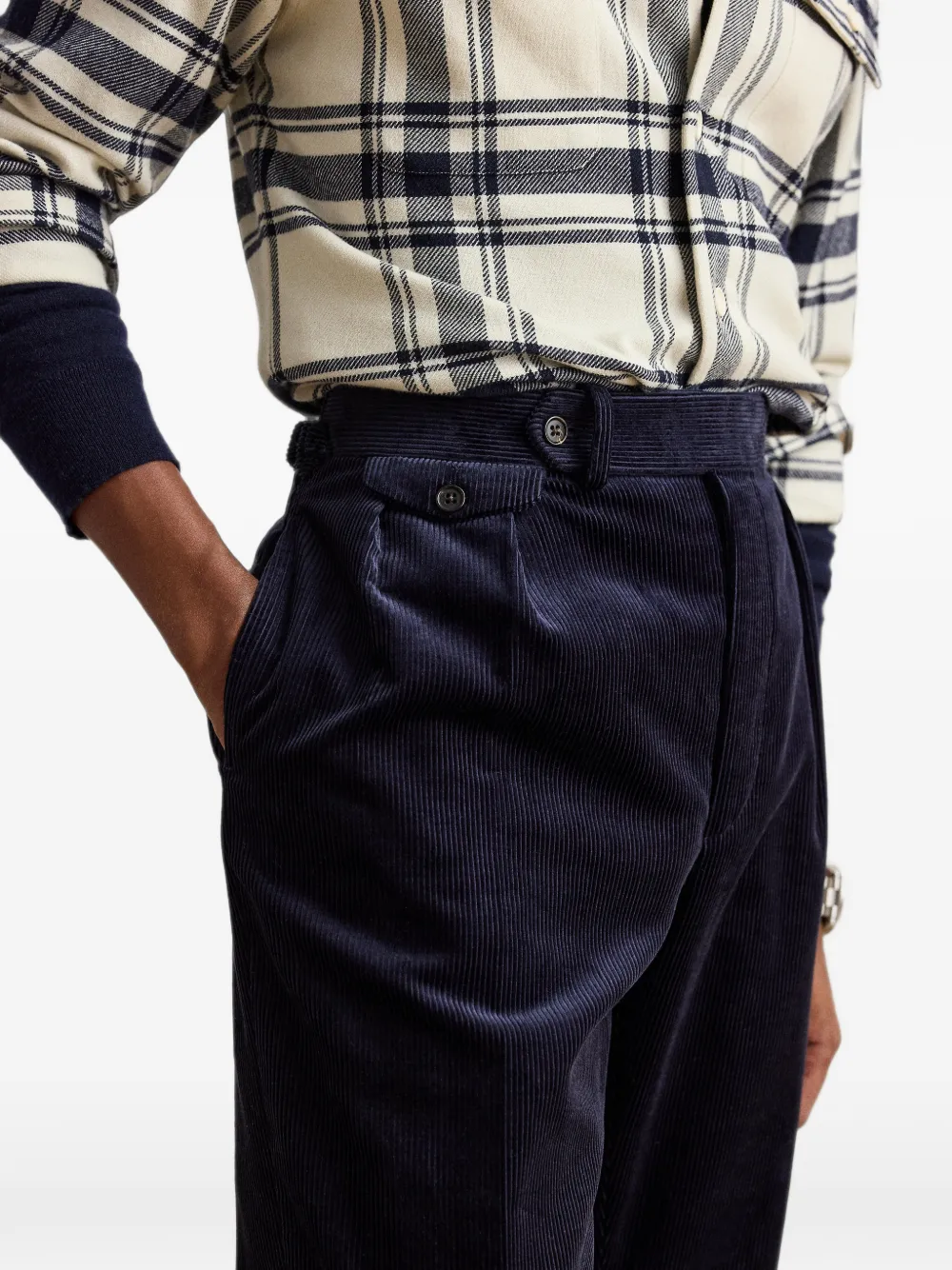 Ralph Lauren Purple Label Gregory ribfluwelen broek Blauw