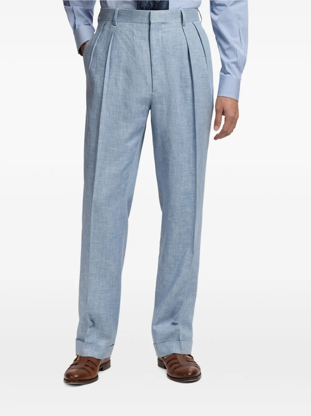 Ralph Lauren Purple Label Geplooide broek Blauw