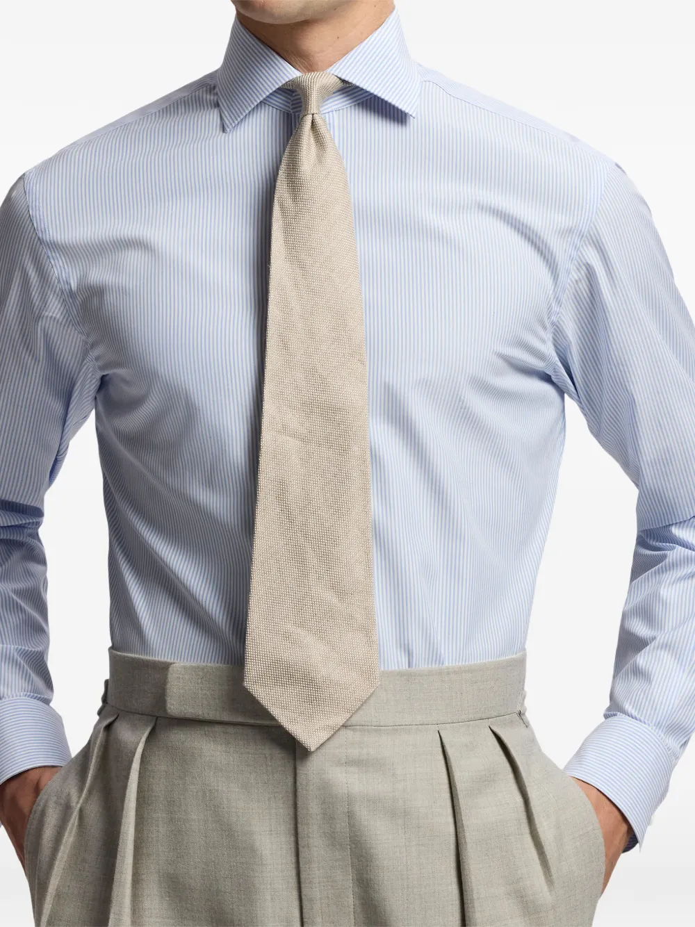 Ralph Lauren Purple Label Getextureerde stropdas Bruin