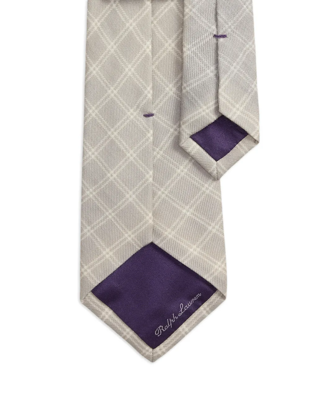 Ralph Lauren Purple Label Geruite stropdas Grijs