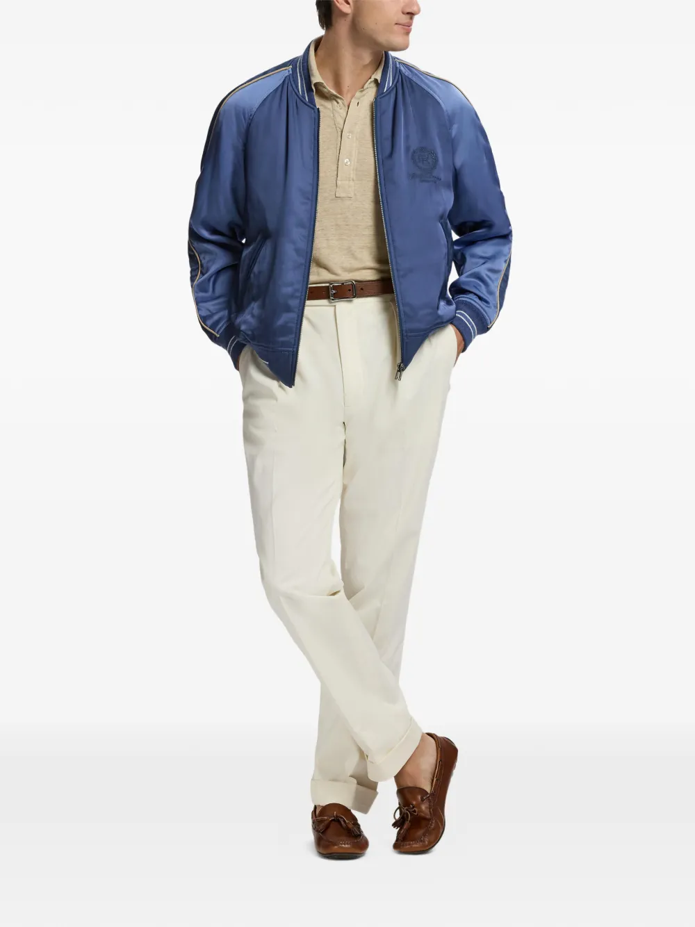 Ralph Lauren Purple Label Damon omkeerbaar satijnen jack Blauw
