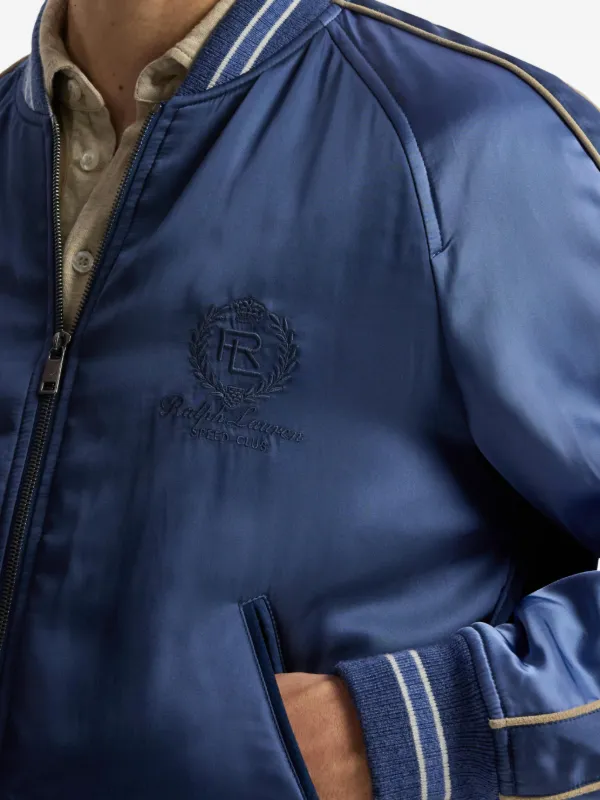 Ralph Lauren Purple Label Damon Reversible Satin Jacket | Blue