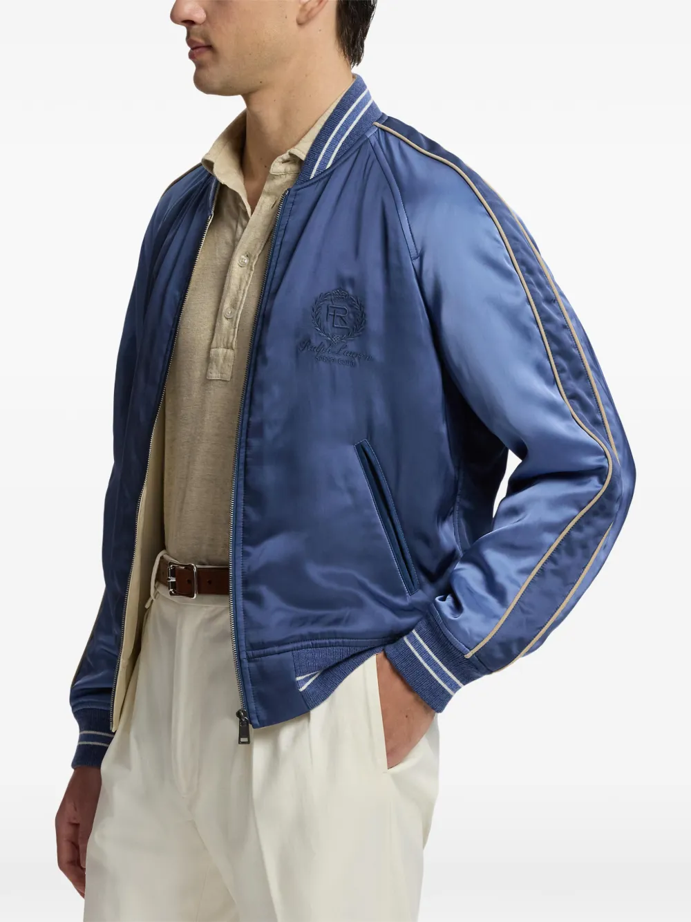 Ralph Lauren Purple Label Damon omkeerbaar satijnen jack Blauw