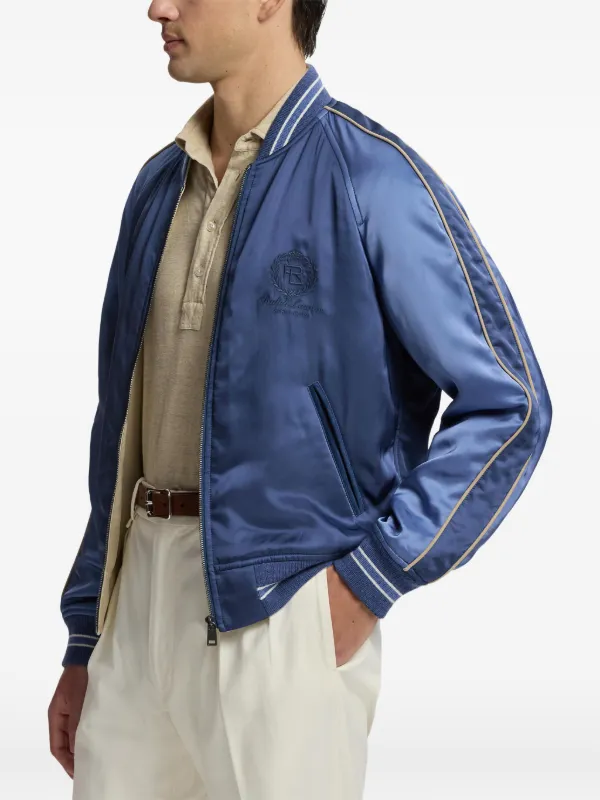 Ralph Lauren Purple Label Damon Reversible Satin Jacket | Blue
