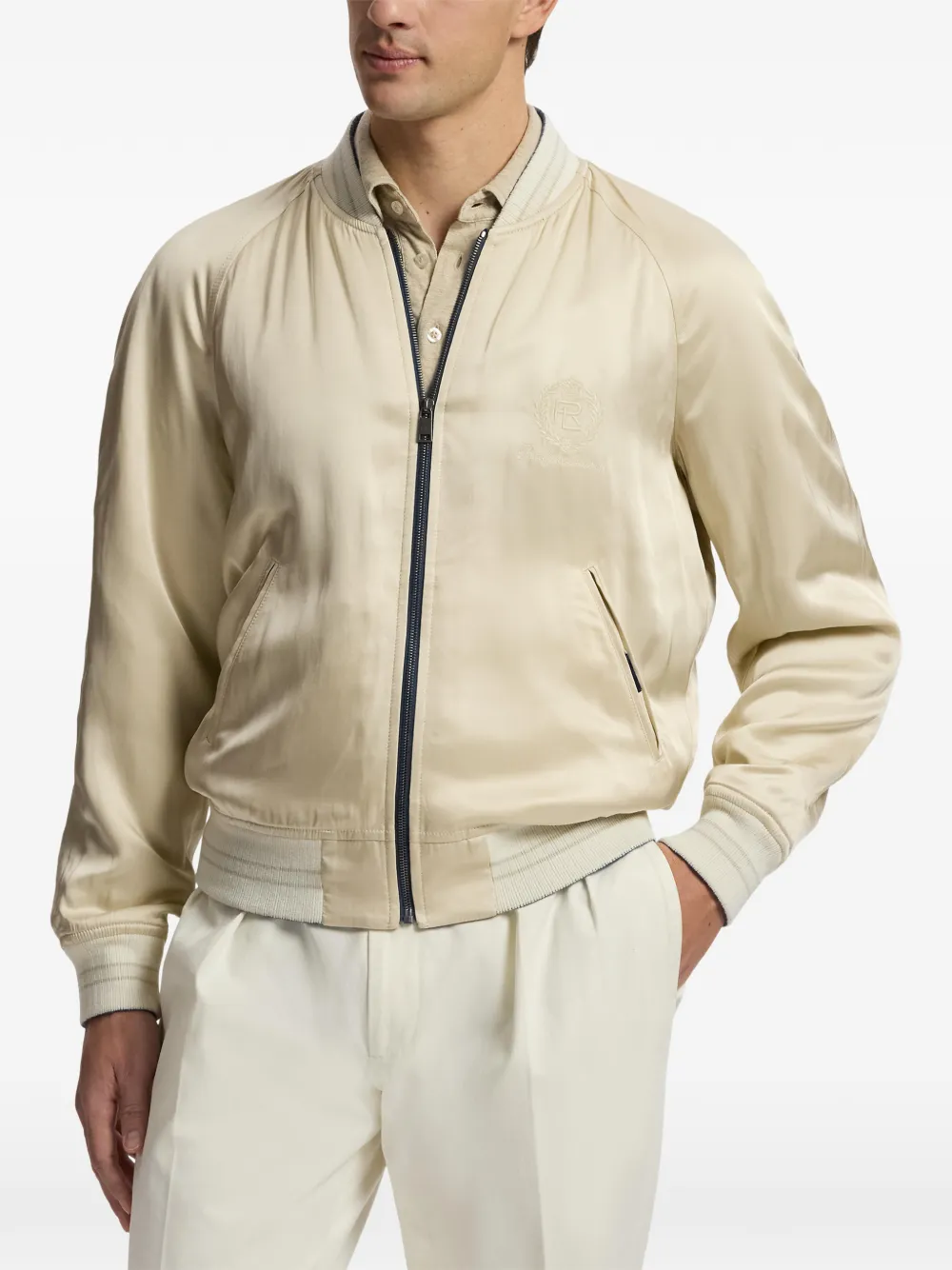 Ralph Lauren Purple Label Damon omkeerbaar satijnen jack Blauw