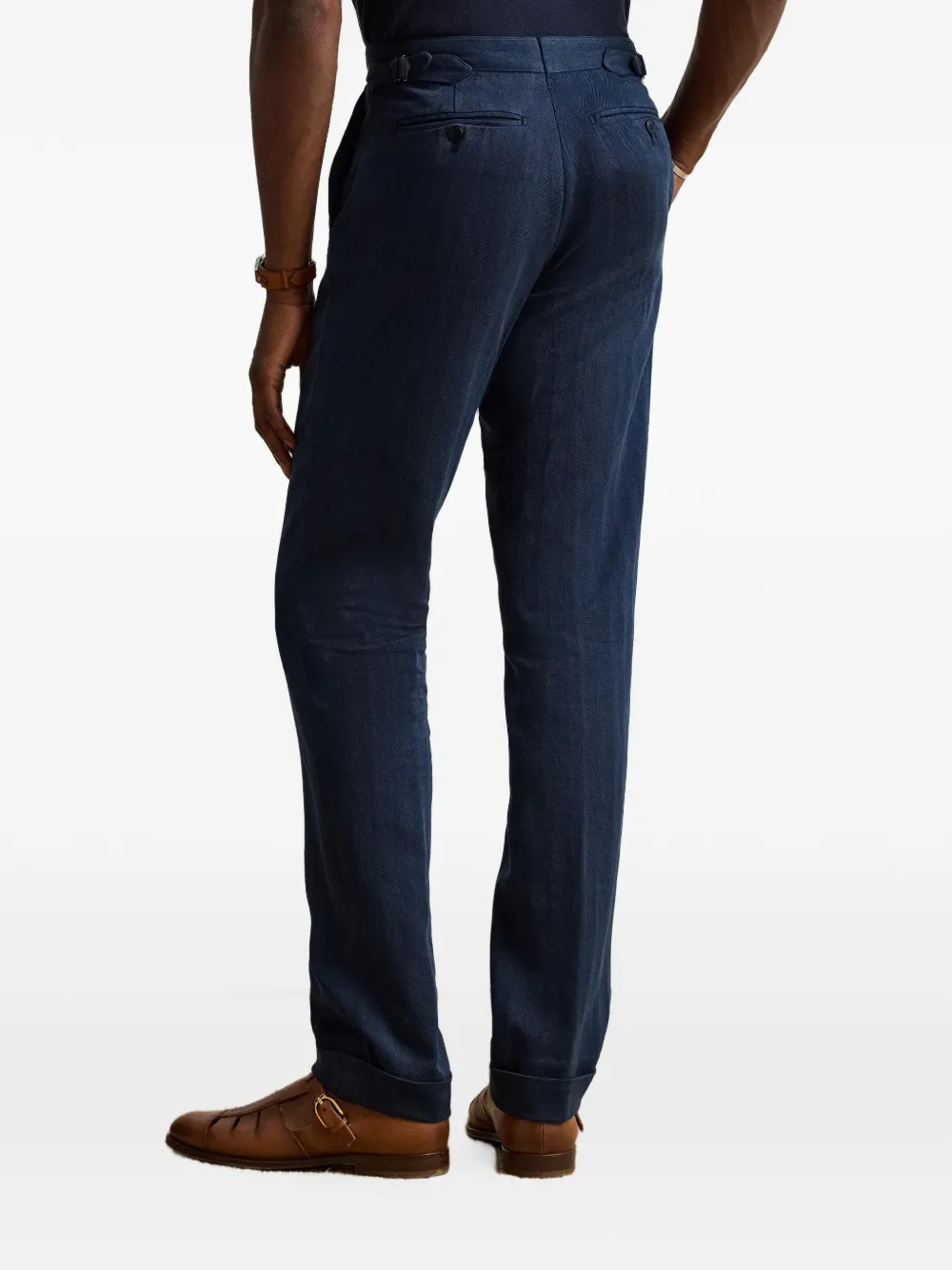 Ralph Lauren Purple Label Gregory herringbone trousers Blauw