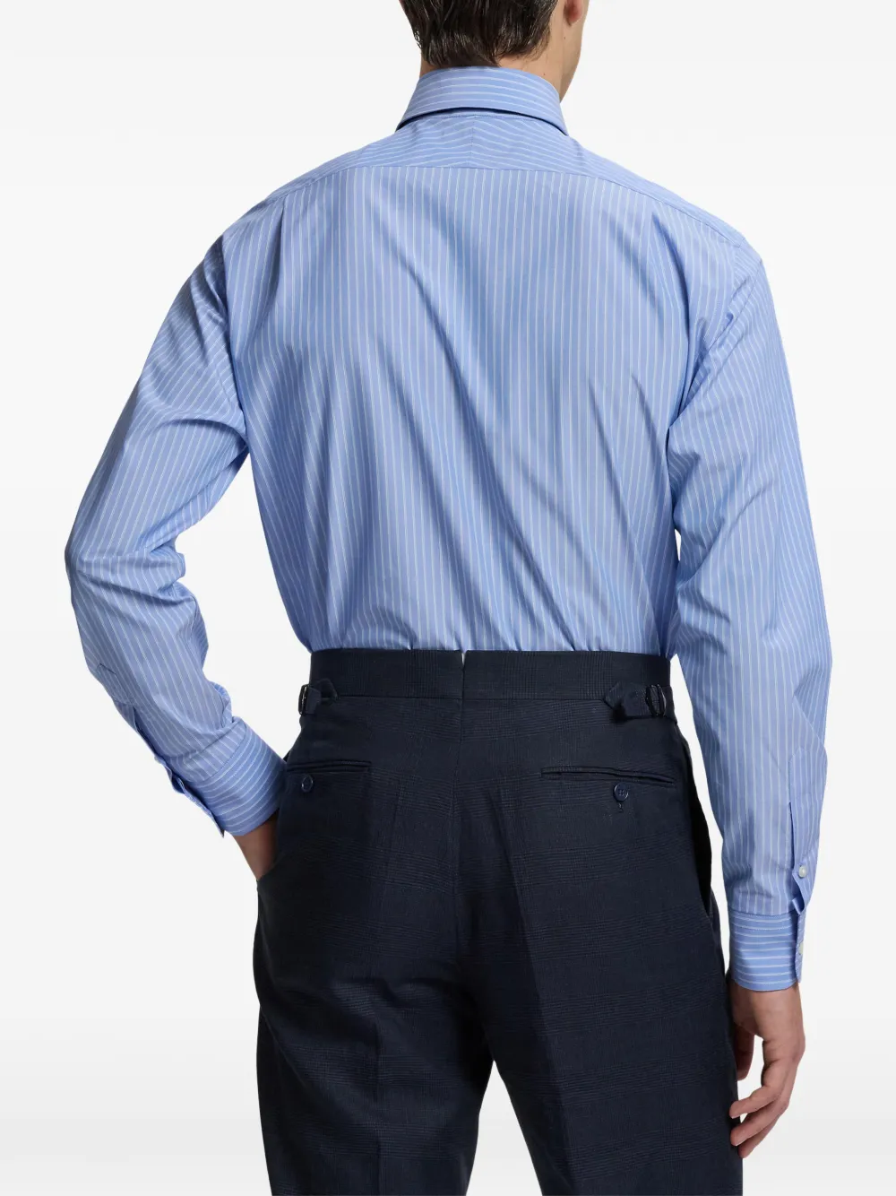 Ralph Lauren Purple Label Gestreept katoenen overhemd Blauw