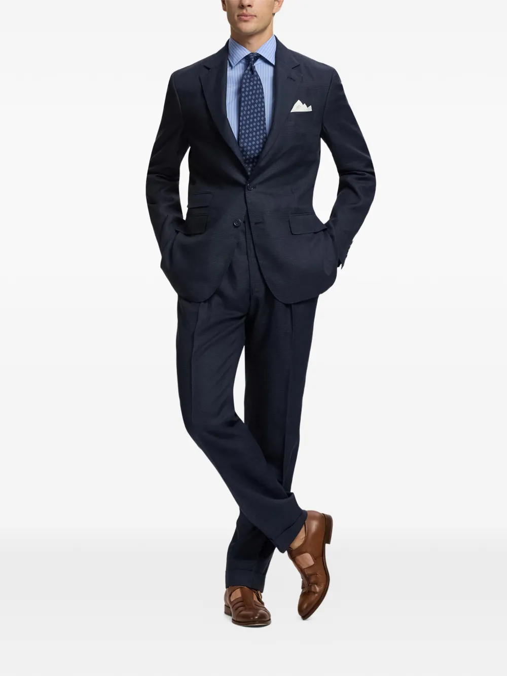 Ralph Lauren Purple Label Gestreept katoenen overhemd Blauw