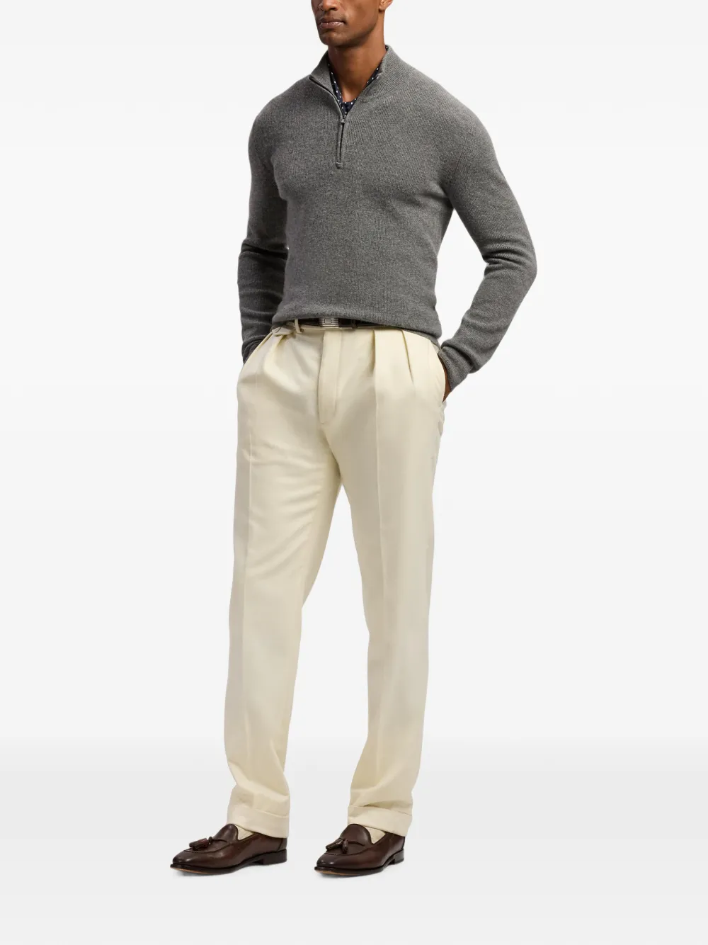 Ralph Lauren Purple Label Kasjmier trui Grijs