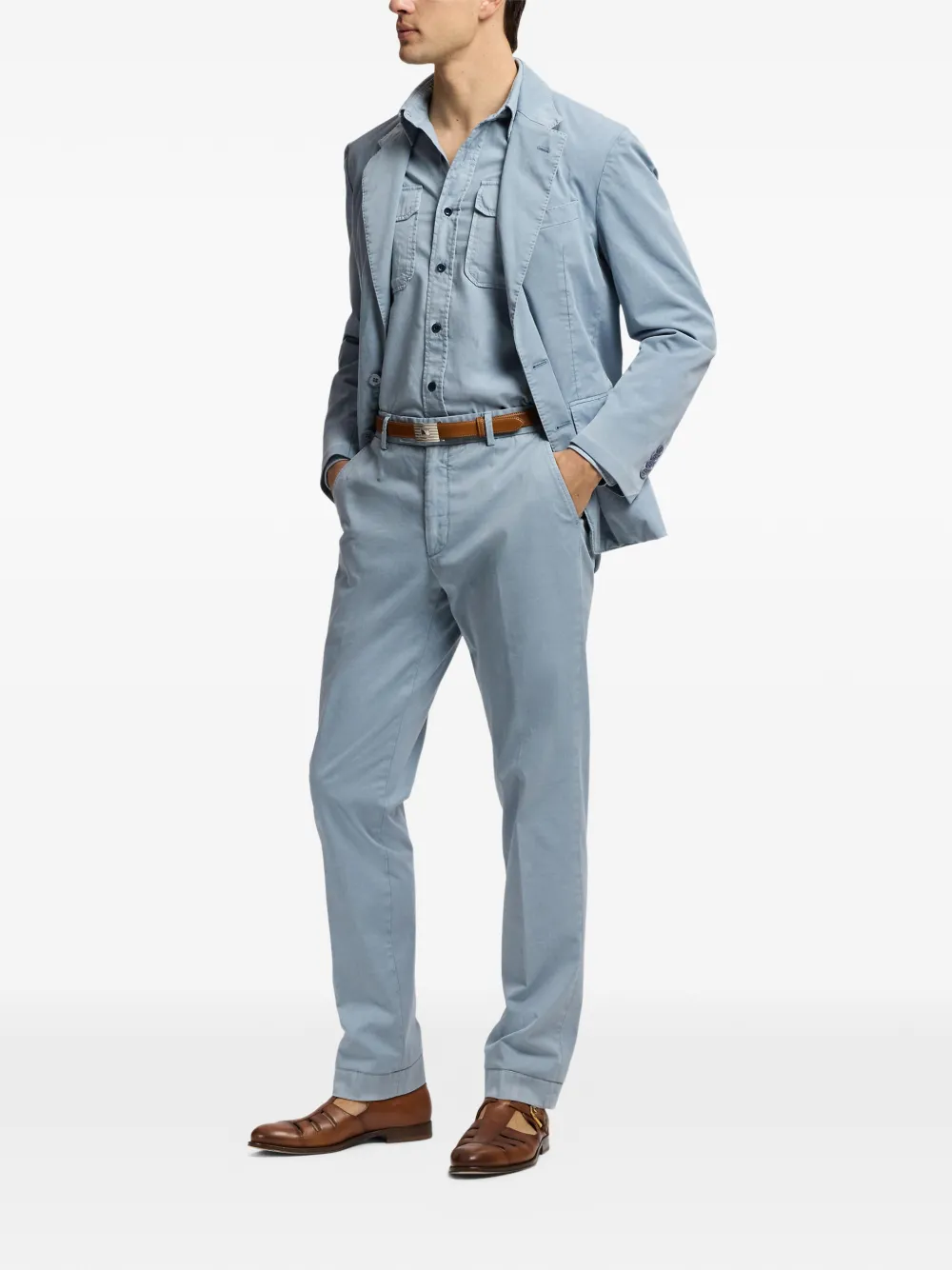 Ralph Lauren Purple Label Stretch chino met geverfd effect Blauw
