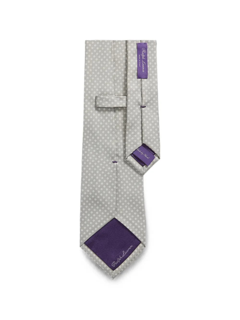 Ralph Lauren Purple Label Zijden stropdas met diamantpatroon Grijs