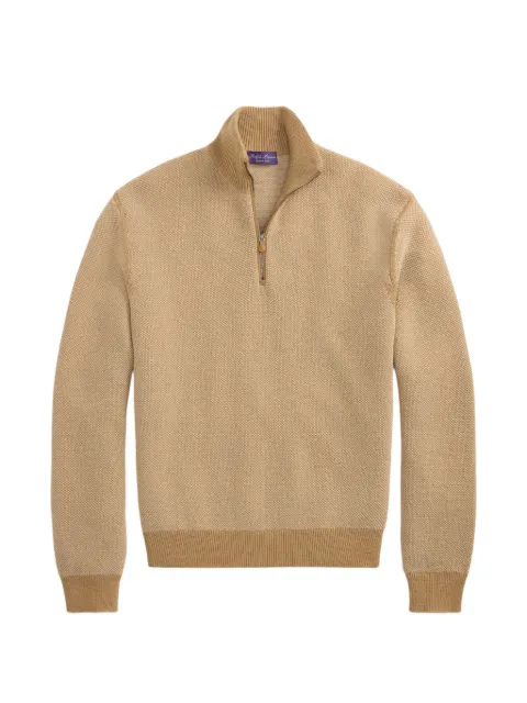 Ralph Lauren Purple Label textured quarter-zip sweater