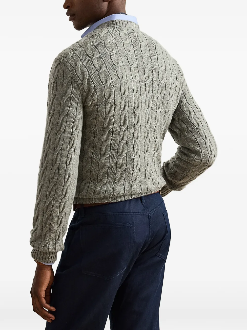 Ralph Lauren Purple Label Kabelgebreide trui Grijs