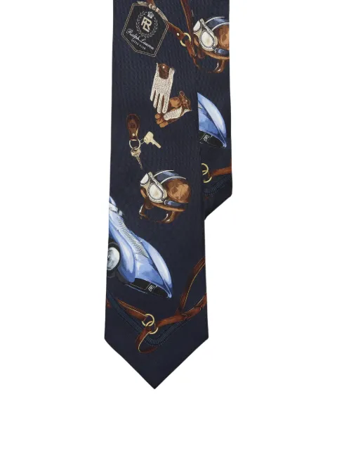 Ralph Lauren Purple Label automobile-print silk tie