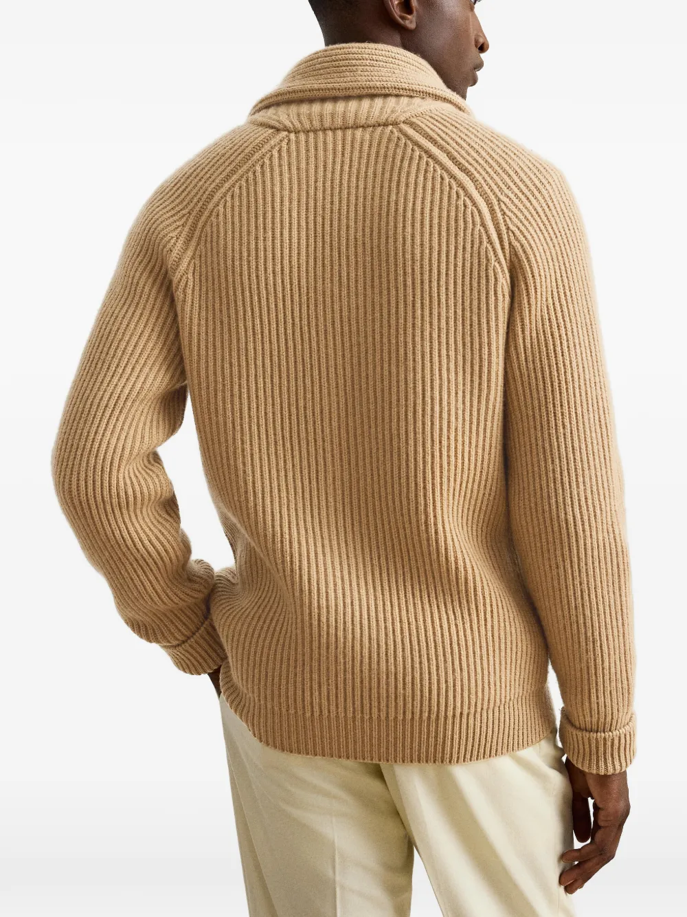 Ralph Lauren Purple Label Ribgebreid vest Bruin